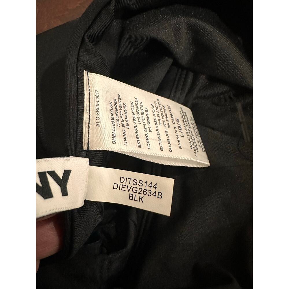 DKNY Black Bandeau Bikini 2-Piece Swimsuit L NWT UPF 40+ Removable Cups - Picture 6 of 12